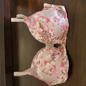 34D VS Plunge Cheetah Floral Bra